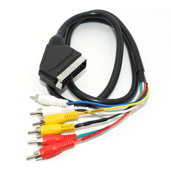 Кабель Merlion SCART (тато)-6RCA (тато), 1,5 м, Q100