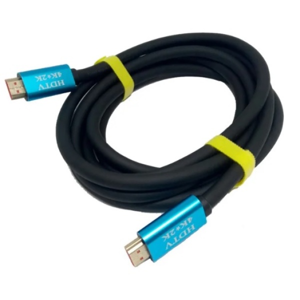 Кабель Merlion HDMI-HDMI 4Kx2K Ultra HD, 5.0m, v2,0, круглий Black, конектор Blue, Blister-box, Q50