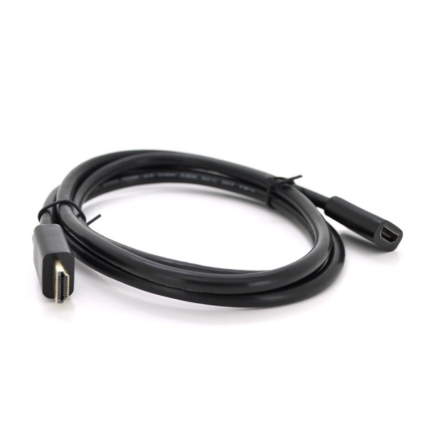 Підовжувач Merlion HDMI (тато)-HDMI (мама) VEGGIEG 0.5m, v2.0, OD-7.0mm, круглий, Black, конектор Black, (Пакет)