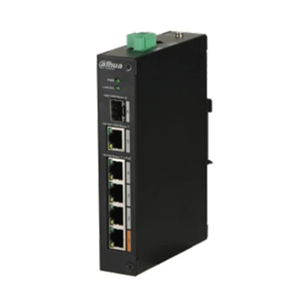 4-портовий POE комутатор Dahua з 1x SFP і 1x RJ45 (1000M) портами DH-PFS3106-4ET-60