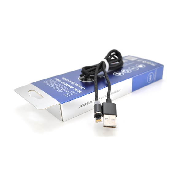 Магнітний кабель PiPo USB 2.0 /Type-C, 2m, 2А, тканинне обплетення, броньований, знімач, Silver, BOX