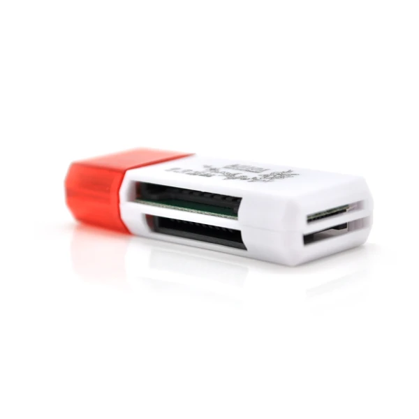 Кардрідер універсальний 4в1 MERLION CRD-4BL TF/Micro SD, USB2.0, Red, OEM Q1500