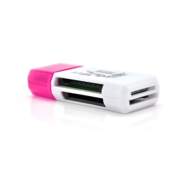 Кардрідер універсальний 4в1 MERLION CRD-4YE TF/Micro SD, USB2.0, Purple, OEM Q1500