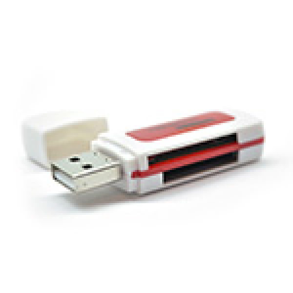 Кардрідер універсальний 4в1 MERLION CRD-5RD TF/Micro SD, USB2.0, RED, OEM Q50