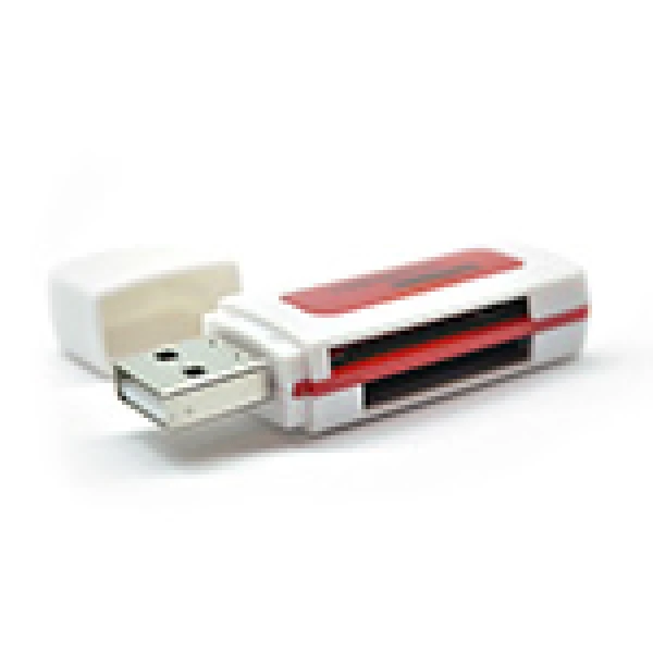 Кардрідер універсальний 4в1 MERLION CRD-5RD TF/Micro SD, USB2.0, RED, OEM Q50