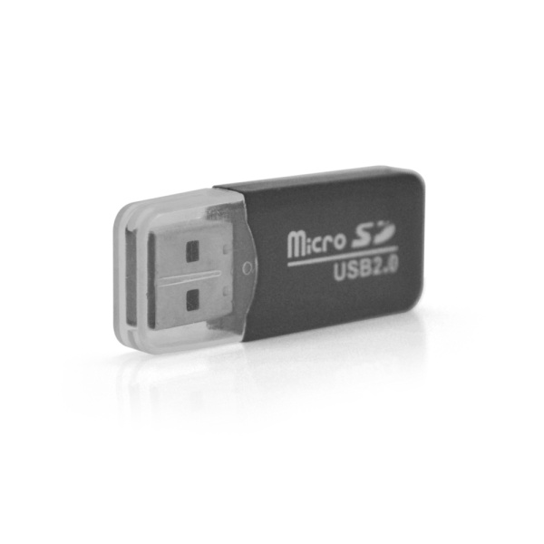 Кардрідер універсальний MERLION CRD-1BK TF/Micro SD, USB2.0, Black, OEM Q1500