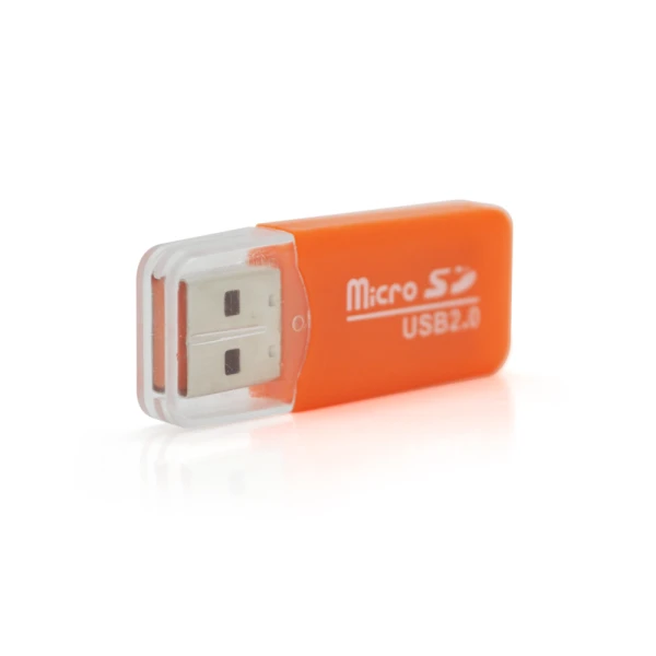 Кардрідер універсальний MERLION CRD-1OR TF/Micro SD, USB2.0, Orange, OEM Q50