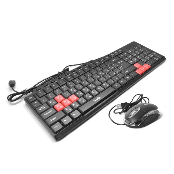Комплект USB (KB + MS) Merlion Сombo Red Zero, довжина кабелю 140 см, (Eng/Укр/Рус), (560х162х45мм) Black/Red, multimedia 113к, Q20