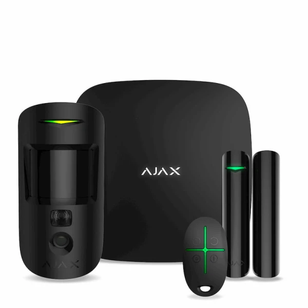 Комплект бездротової сигналізації Ajax StarterKit Cam black (Hub 2/MotionCam/DoorProtect/SpaceControl)