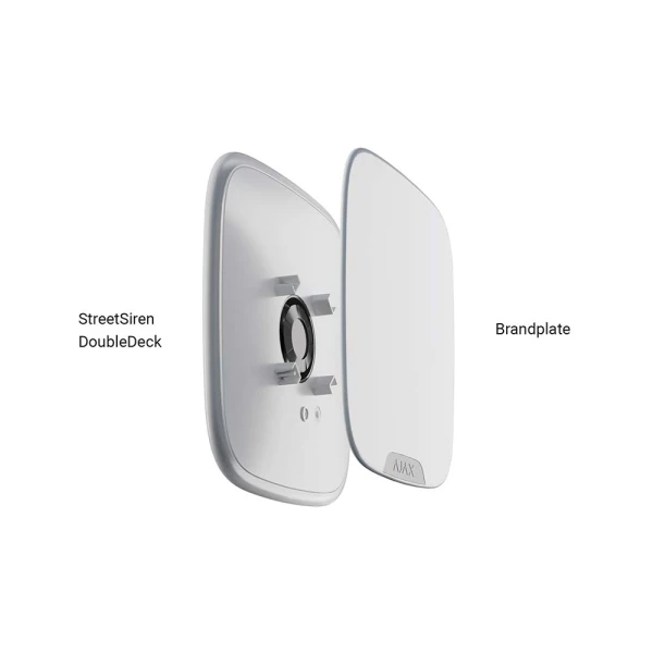 Лицьова панель Ajax Brandplate white для брендування вуличного бузку StreetSiren DoubleDeck (10 шт.)