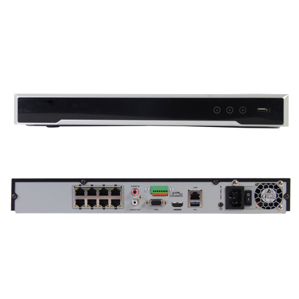 8-канальний 4K мережевий відеореєстратор Hikvision PoE DS-7608NI-K2/8P