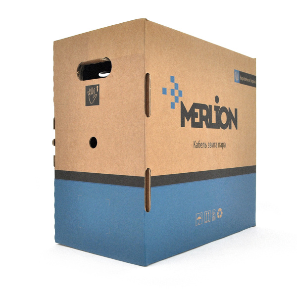 Кабель MERLION КПП-ВП 4 * 2 * 0,48 (UTP-cat.5E-SL), СU, оболочка ПЕ, для нар. робіт, 305 м.