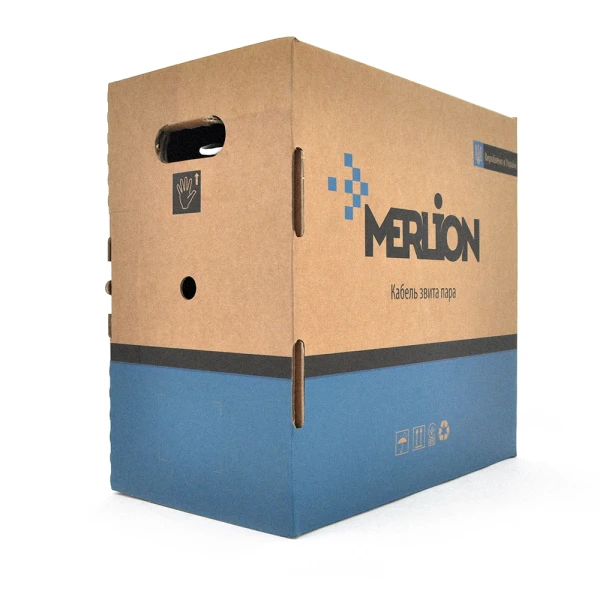 Кабель MERLION КПП-ВП 4 * 2 * 0,48 (UTP-cat.5E-SL), СU, оболочка ПЕ, для нар. робіт, 305 м.