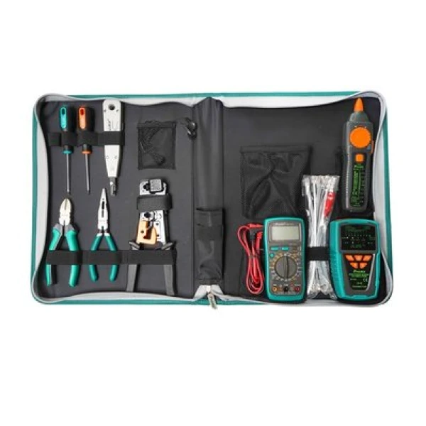 Набір інструментів в сумці Pro'sKit PK-2629 для монтажу телекомунікаційних мереж