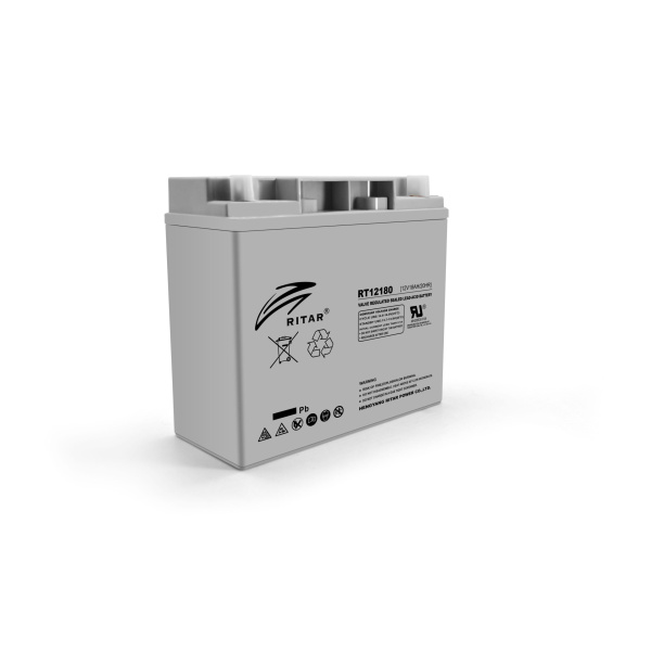 Акумуляторна батарея AGM RITAR RT12180, Gray Case, 12V 18.0Ah ( 181 х 77 х 167 ) Q4