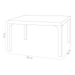 Стіл під ротанг Irak Plastik 80x140 темно-коричневий - Зображення 2
