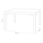 Стіл під ротанг Irak Plastik 80x140 темно-коричневий - Зображення 2