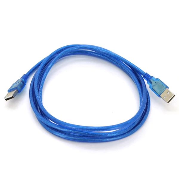 Кабель USB 2.0 RITAR AM/AM, 1.5m, 1 ферит, прозрачный синій