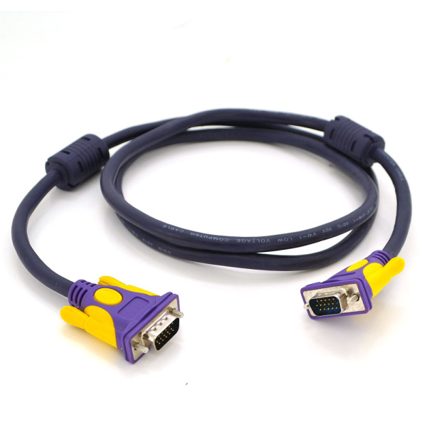 Кабель Merlion VGA 3+4 with shielding, 10m, male to male (тато-тато), 2 фериту, purple, Пакет Q50