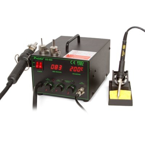 Паяльна станція термоповітряна Pro'sKit SS-989B, компресорна, (s/n 443200126011, б/в)