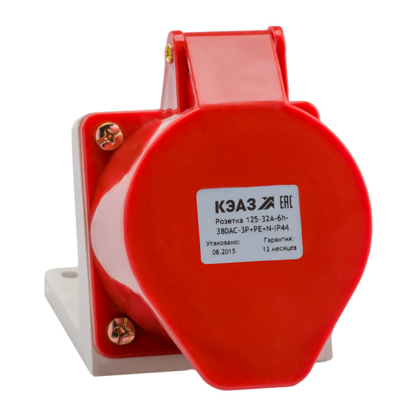 Розетка для монтажу на поверхню 115-16А-6h-380AC-3P+PE-IP44