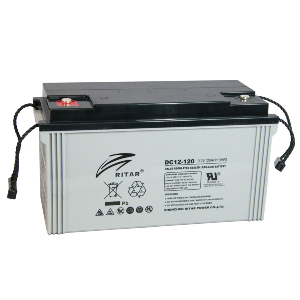 Акумуляторна батарея AGM RITAR DC12-120, Gray Case, 12V 120Ah (407 x 177 x 225) Q1