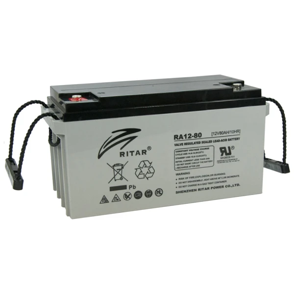 Акумуляторна батарея AGM RITAR DC12-80, Gray Case, 12V 80Ah (350 x 167 x 182) Q1