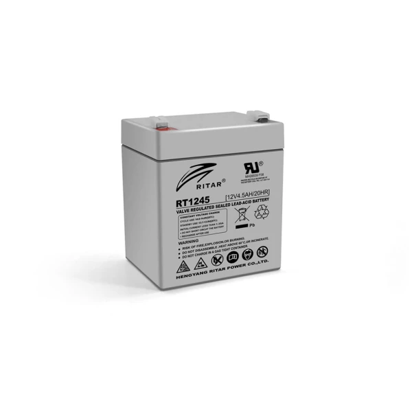 Акумуляторна батарея AGM RITAR RT1245, Gray Case, 12V 4.5Ah ( 90 х 70 х 101 (107) ) Q10
