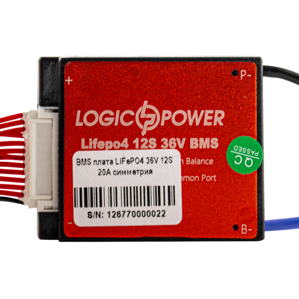 BMS плата LiFePO4 36V 12S 20A симметрия
