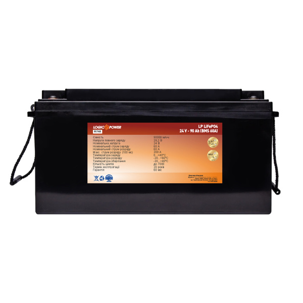 Аккумулятор LP LiFePo-4 24 V - 90 Ah (BMS 60A) пластик