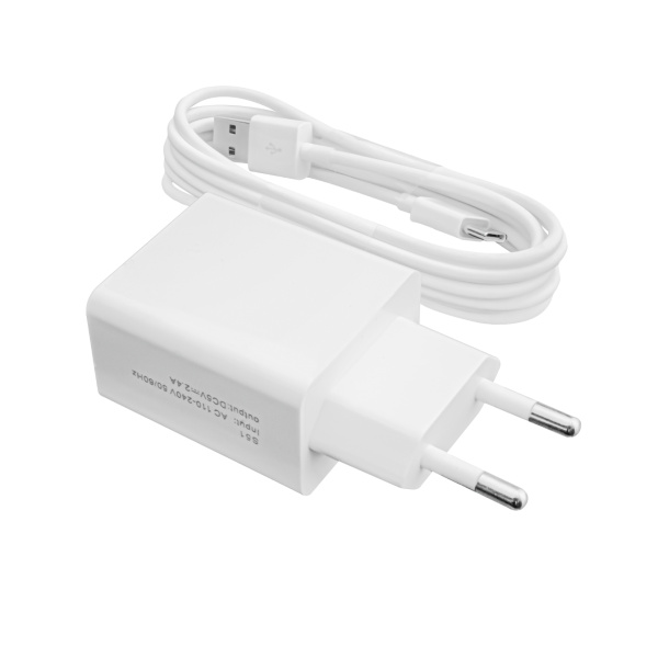 Зарядное устройство LP АС-013 USB 5V 2.4A + кабель Type-C/ОЕМ 2 м White