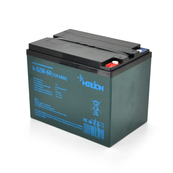 Тягова акумуляторна батарея AGM MERLION 6-DZM-60, 12V 60Ah (265 x 168 x 215) Q2