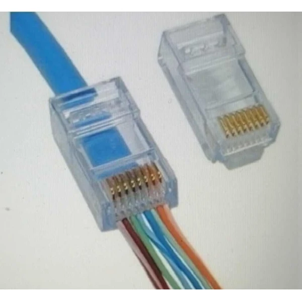 Конектор Merlion RJ-45 8P8C UTP Cat-6 (50 шт/уп.) для скрізного підключення