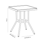 Стіл Tilia Kobe 60x60 см стільниця зі скла білий - блакитний - Зображення 2