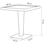 Стіл Tilia Antares 80x80 см стільниця іроко, база нержавіюча сталь чорний - Зображення 4