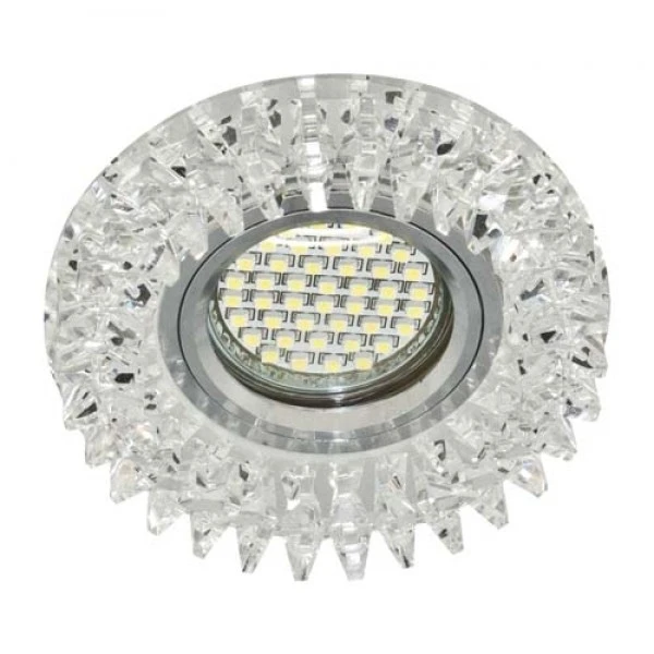Вбудований світильник Feron CD2540 MR16 прозорий з led підсвічуванням SMD3014 12leds (6500К) Max 50W (4569)