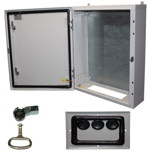 Бокс монтажний BW t=1,2-(250х400х250) IP54 У2 без панелі, метал. замок