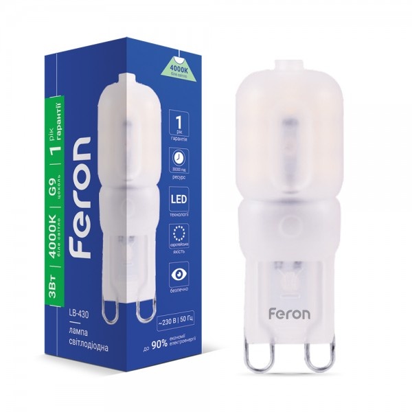 Світлодіодна лампа Feron LB-430 230V 3W 14leds G9 4000K 240Lm (4918)
