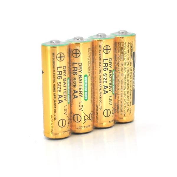 Батарейка лужна MITSUBISHI 1.5V AA/LR6, 4S shrink pack, 200pcs/ctn