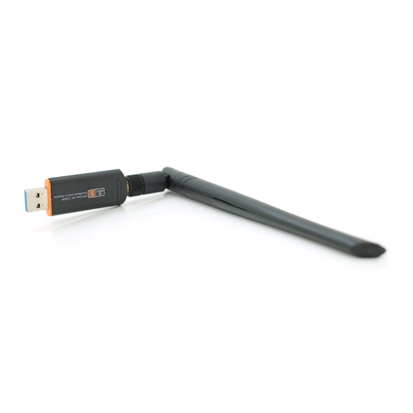 Бездротовий мережний адаптер Wi-Fi-USB3.0 Merlion LV-UAC13, RTL8812BU, з антеною 20см, 802.11bgn, 1200MB, 2.4 GHz, Blister Q20