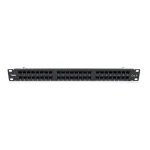 Патч-панель Merlion 48 портів UTP DUAL кат 6 19" 1U НЕ екранована чорна Q10
