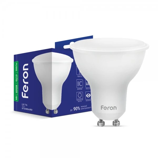 Світлодіодна лампа Feron LB-716 MRG GU10 230V 6W 500Lm 4000K (5038)