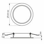 LED світильник вбудований круглий VIDEX 18W 5000K 220V (VL-DLR-185) - Зображення 4