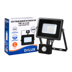 Світлодіодний прожектор Delux FMI LED 10 S LED 20W 6500К IP44 з датч. руху