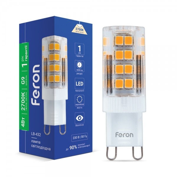 Світлодіодна лампа Feron LB-432 230V 4W 51leds G9 2700K 350m (5291)