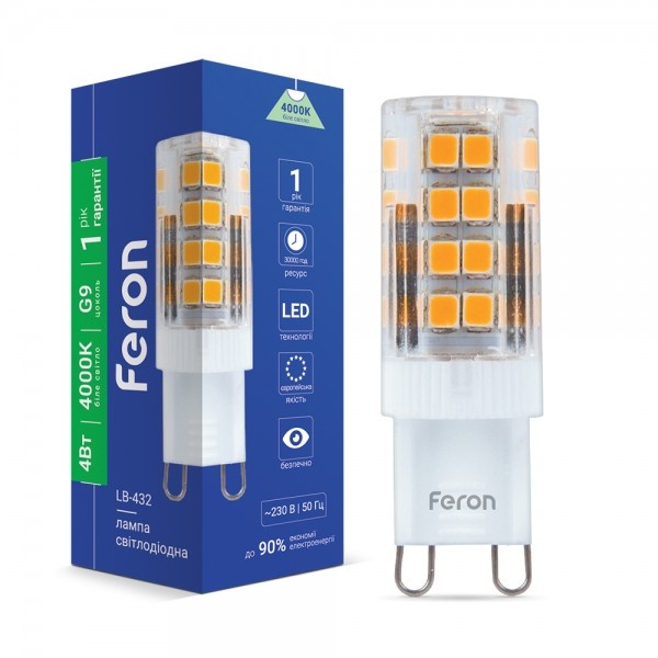 Світлодіодна лампа Feron LB-432 230V 4W 51leds G9 4000K 350m (5292)