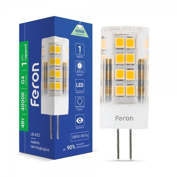 Світлодіодна лампа Feron LB-423 230V 4W 51leds G4 4000K 320m (5289)