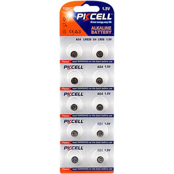 Батарейка лужна PKCELL 1.5V AG4, 10 штук у блістері ціна за блістер, Q