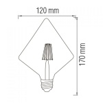 Світлодіодна лампа Filament RUSTIC PYRAMID-6 6W E27 - Зображення 2