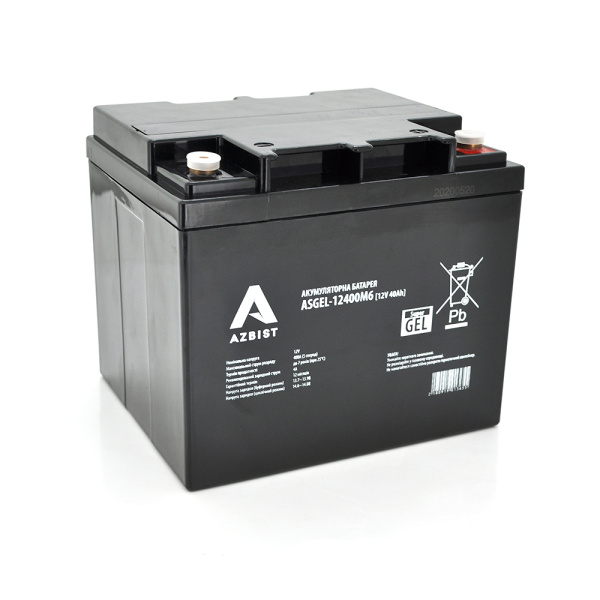 Акумулятор AZBIST Super GEL ASGEL-12400M6, Black Case, 12V 40.0Ah (196x165x173) Q1